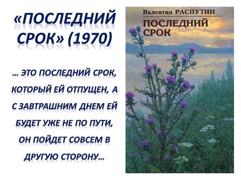Распутин последний срок читать краткое содержание. последний срок анализ произведения распутина