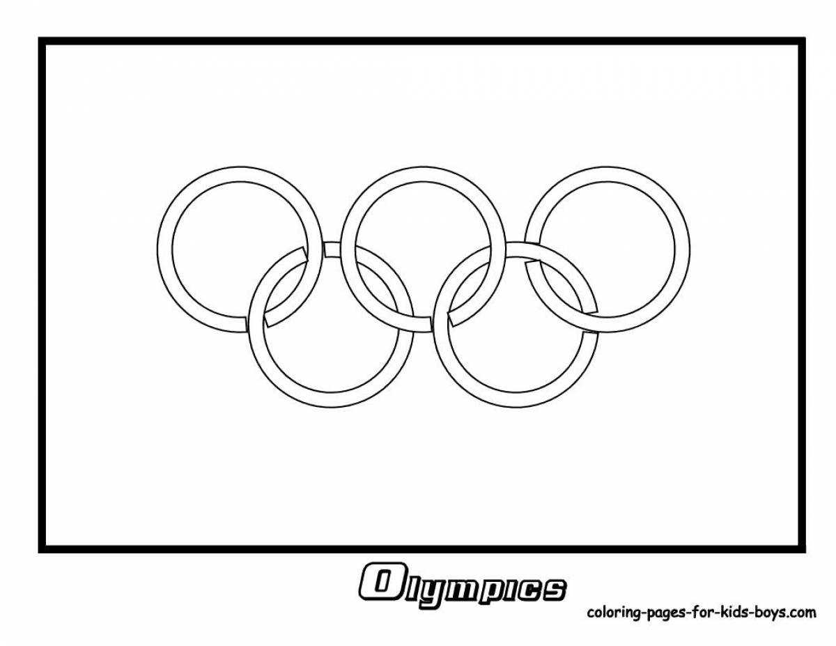 Олимпийские кольца рисунок раскраска