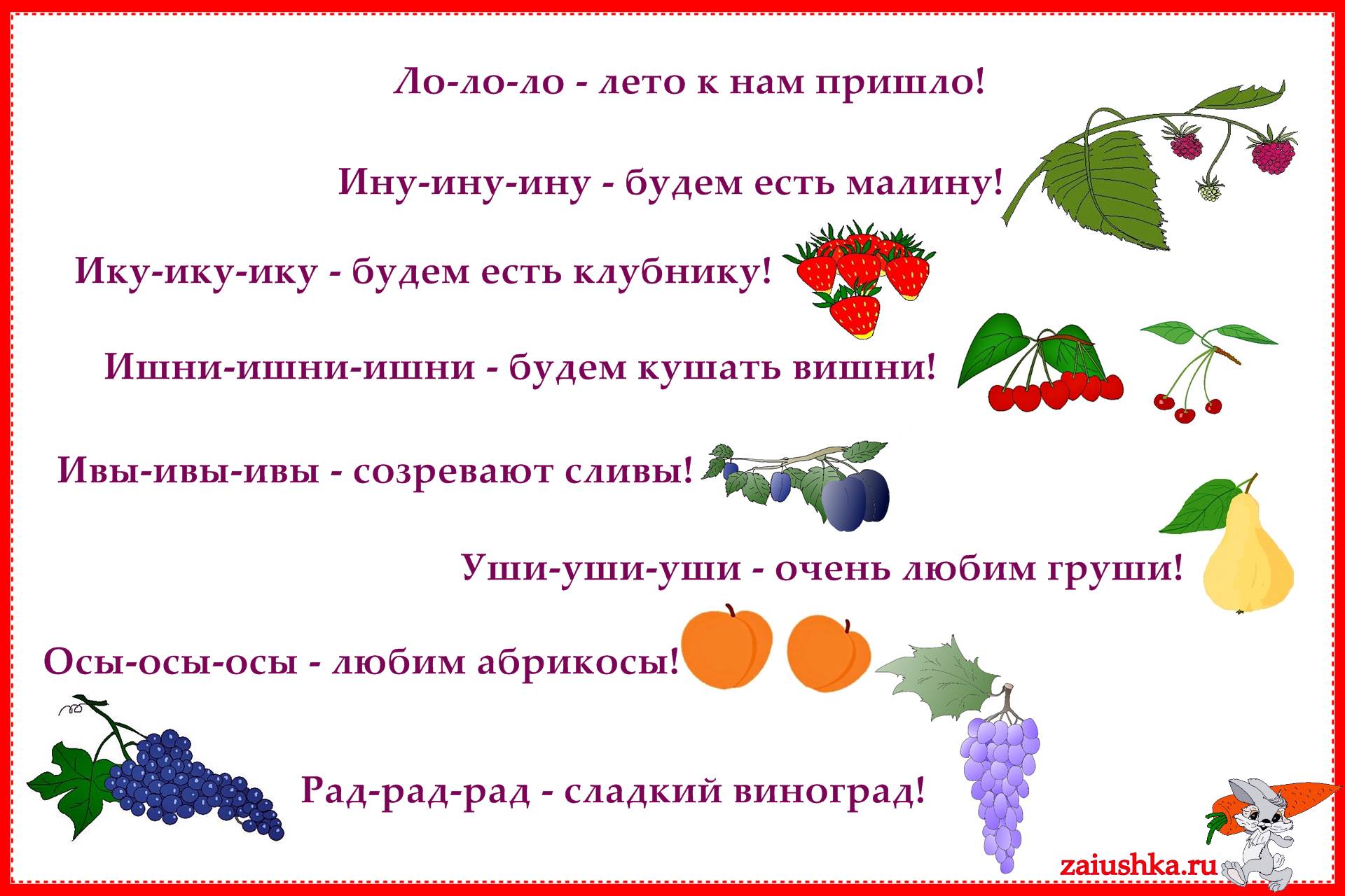 Скороговорки со звуками р, рь при помощи мнемодорожек