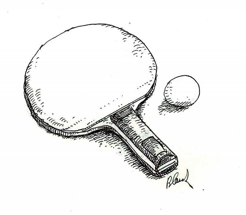 Настольный теннис раскраска drawing sport, раскрашенные вручную линии настольный теннис, акварельная живопись, угол, мебель png