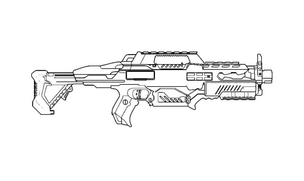 Раскраски nerf gun crafty, креативный дизайн, уникальные раскраски nerf war, оружие, оружие, музыкальный инструмент, hd png download