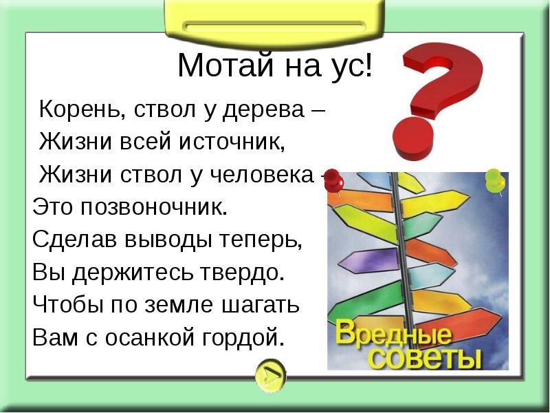Загадки об осанке человека