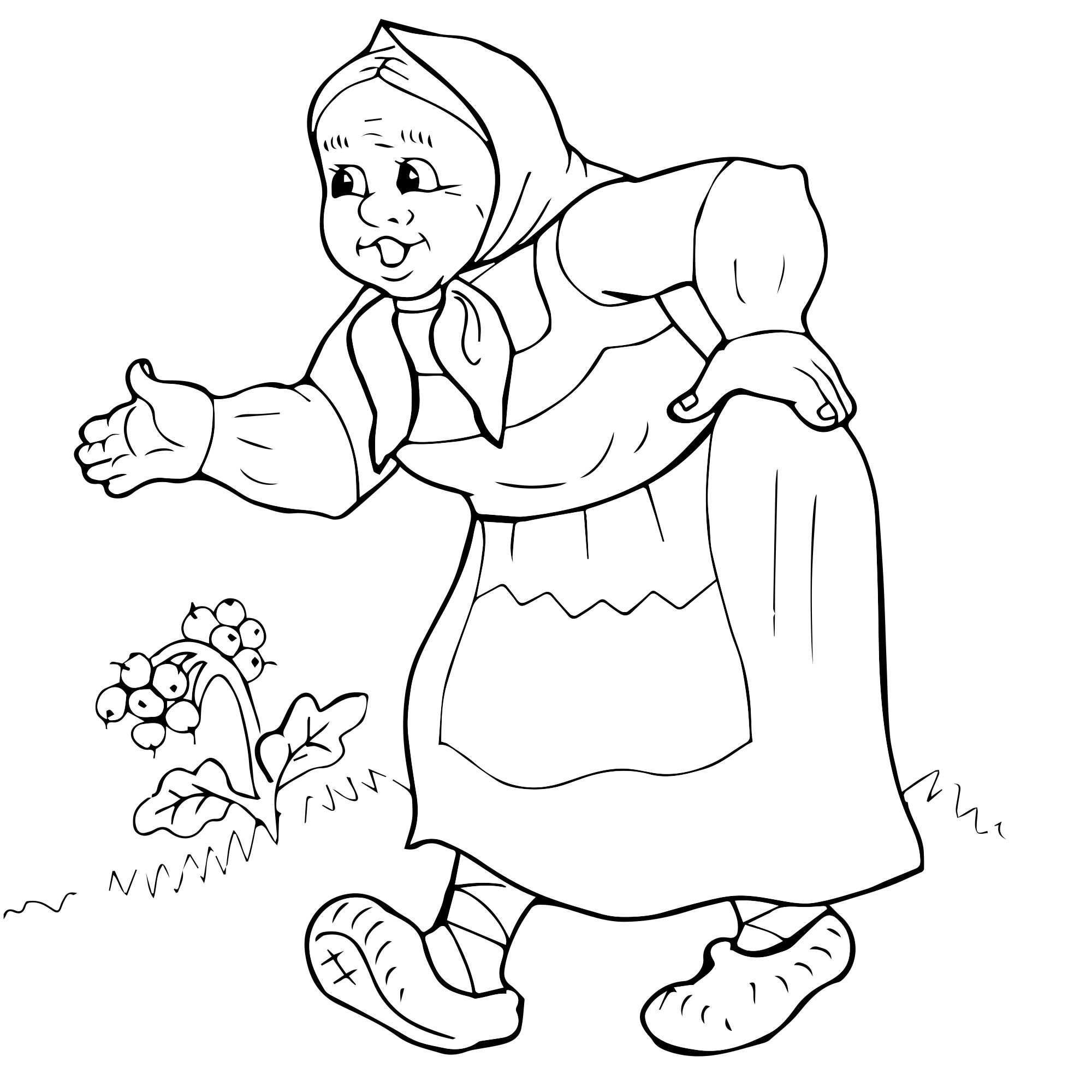 Раскраска бабушка