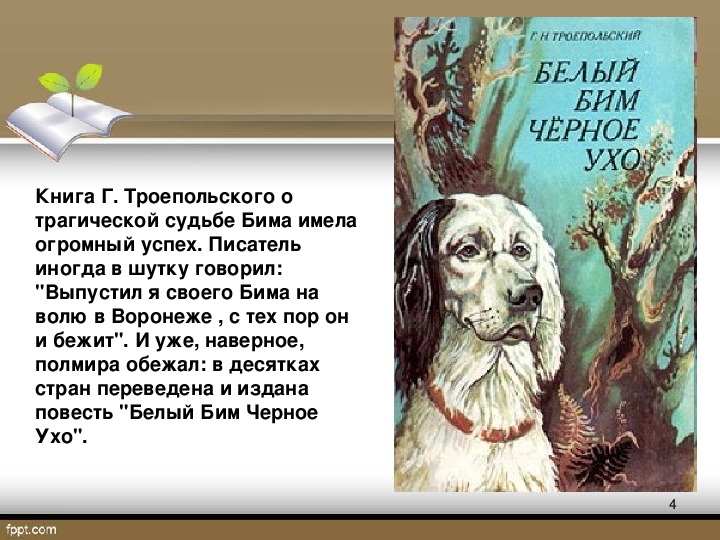 Краткое содержание повести «белый бим черное ухо» г. троепольского