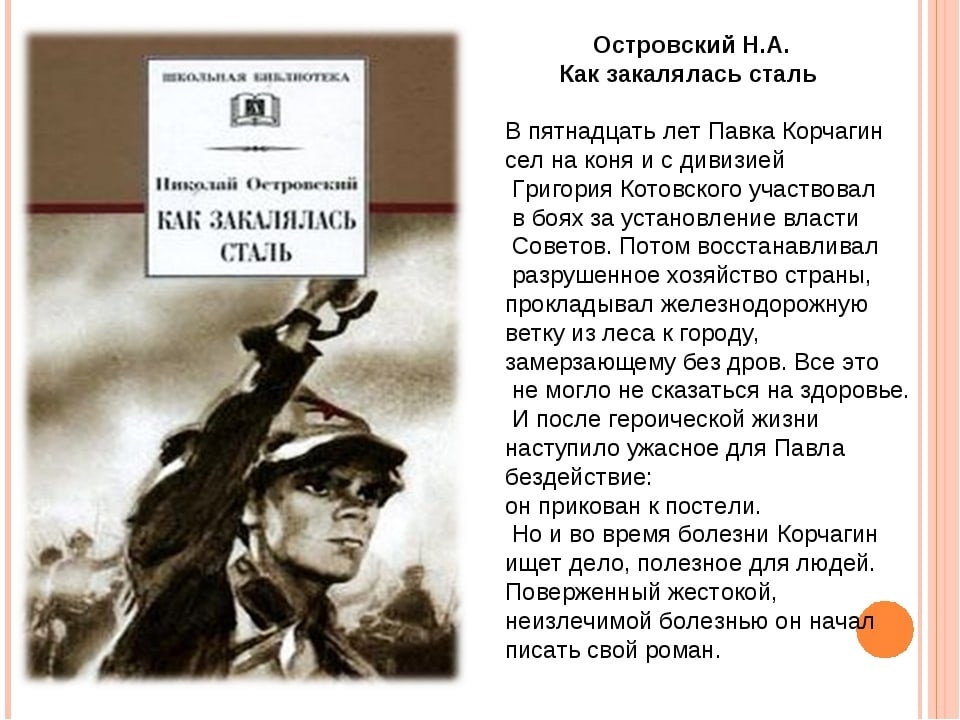 Автобиографический роман Николая Островского разделён на две части, каждая из которых содержит по девять глав: детство, отрочество и юность; затем зрелые годы и болезнь
