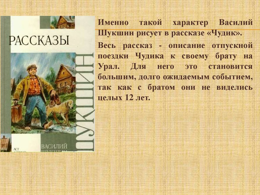 Шукшин чудик краткое содержание для читательского дневника