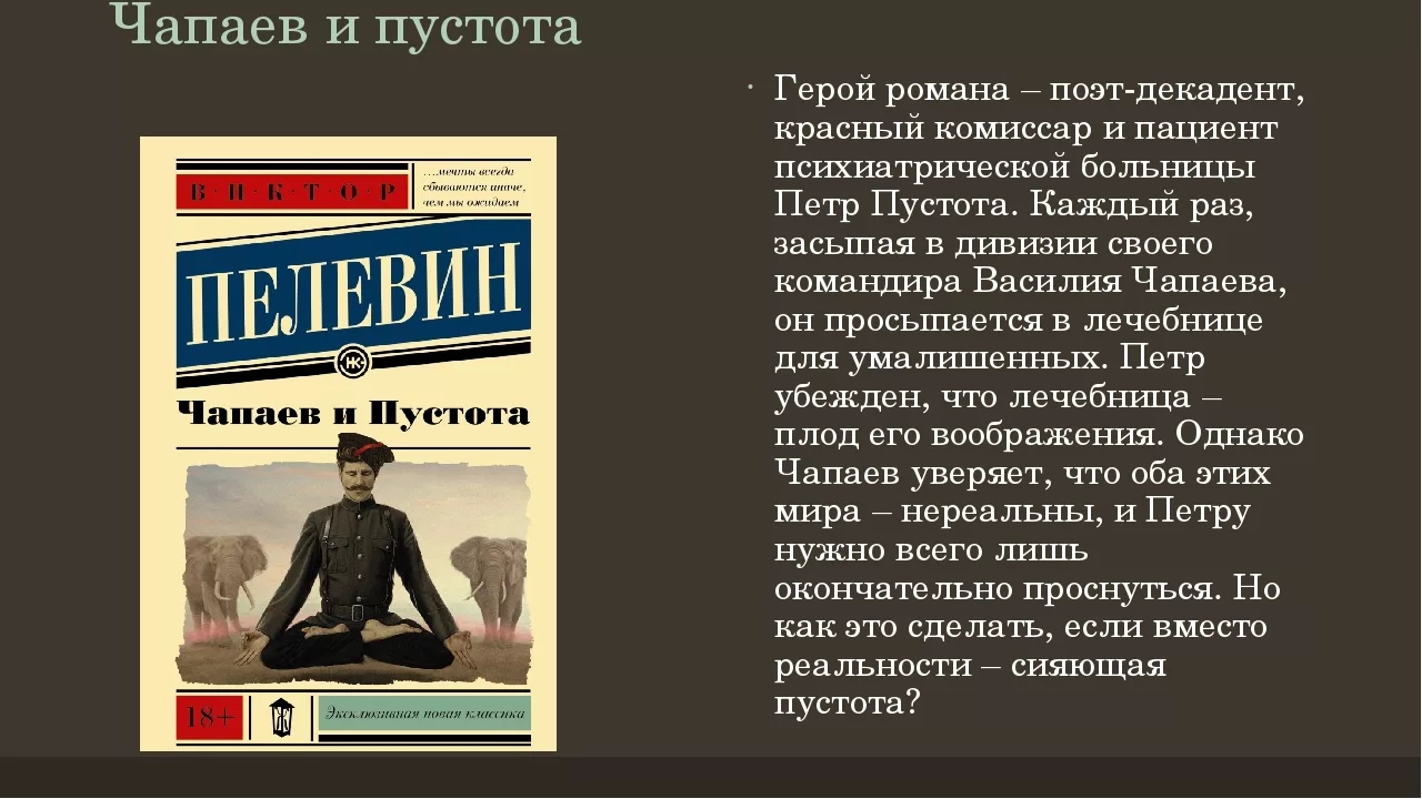 Краткое содержание пелевин чапаев и пустота по частям за 2 минуты пересказ сюжета