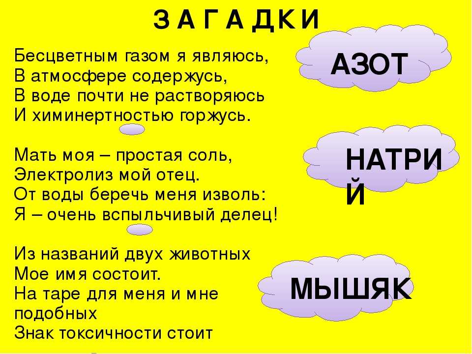 20+ лучших загадок по химии, связанных с атомом